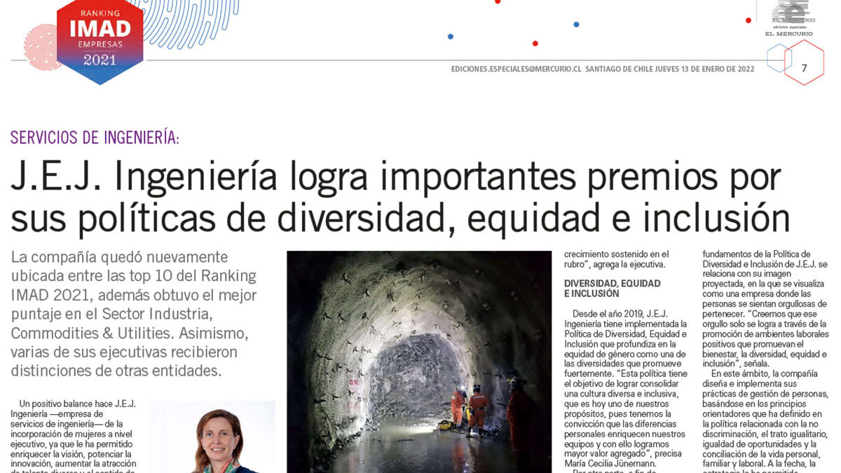 Servicios de ingeniería: J.E.J. Ingeniería logra importantes premios por sus políticas de diversidad, equidad e inclusión
